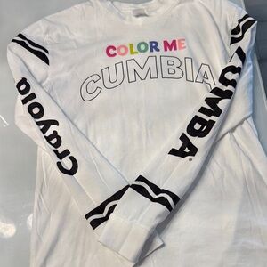 Zumba Fitness White Sweater with Black and Multicolor Accents